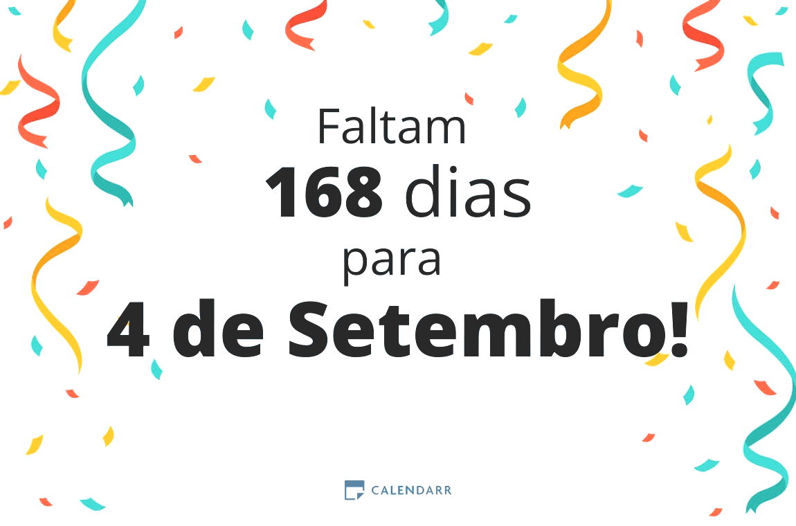 Descobre quantos dias faltam para 4 de Setembro - Calendarr