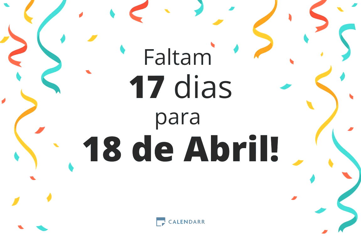 Descubra quantos dias faltam para 18 de Abril - Calendarr
