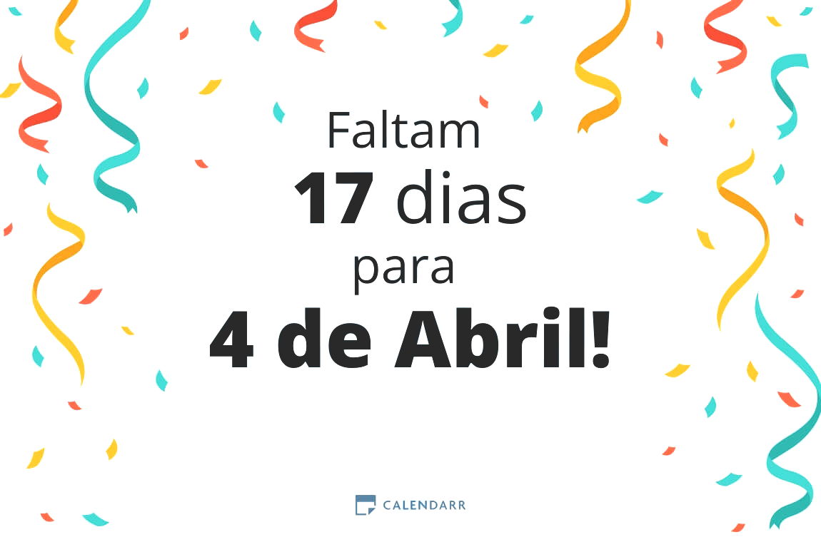 Descubra quantos dias faltam para 4 de Abril - Calendarr