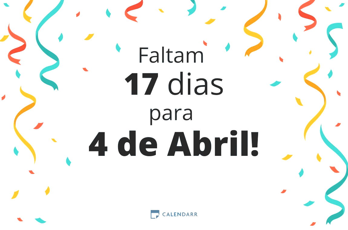 Descobre quantos dias faltam para 4 de Abril - Calendarr