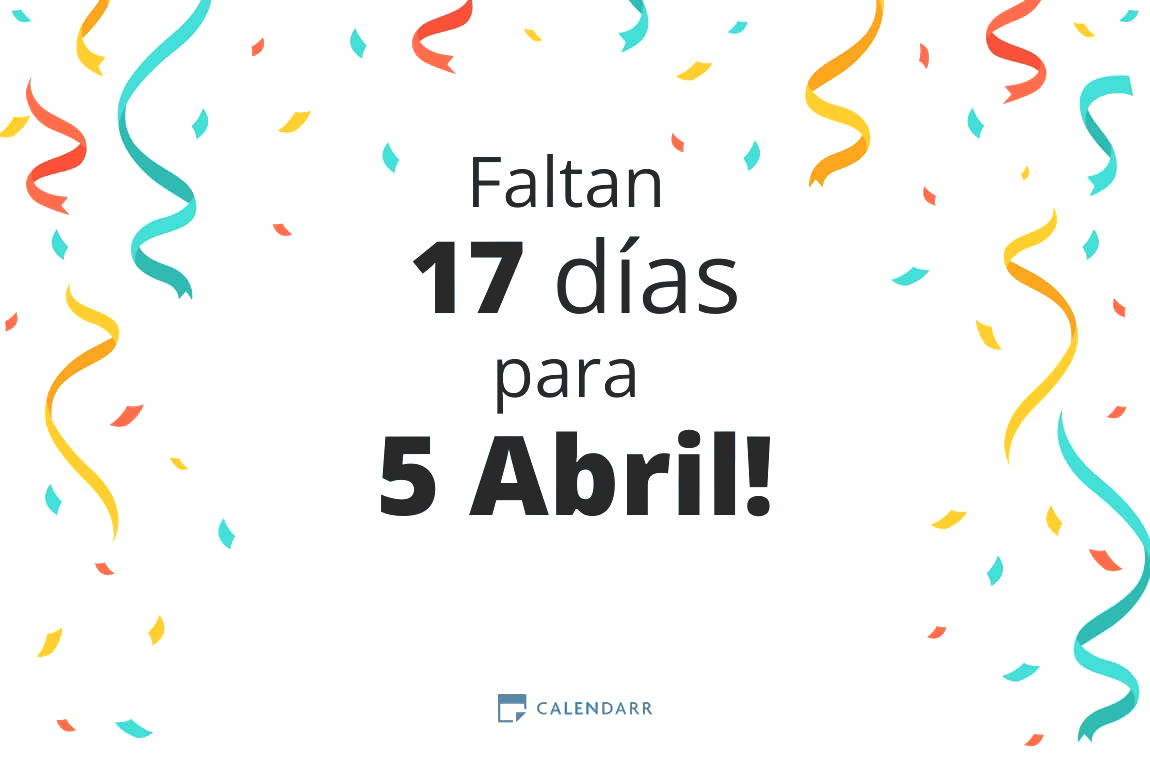 Descubre cuántos días faltan para 5 Abril - Calendarr