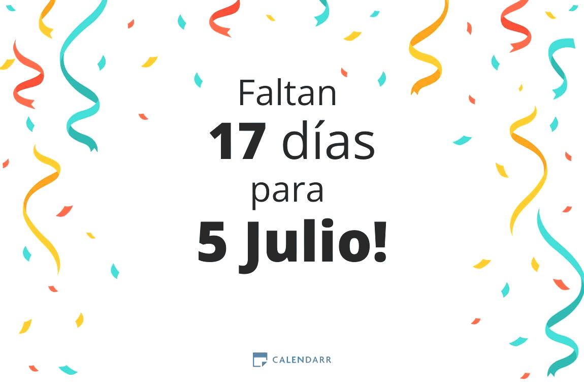 Descubre cuántos días faltan para 5 Julio - Calendarr