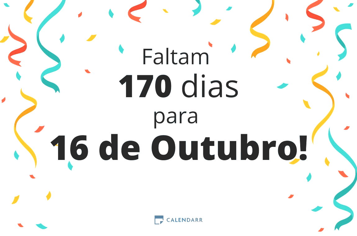 Descobre quantos dias faltam para 16 de Outubro - Calendarr