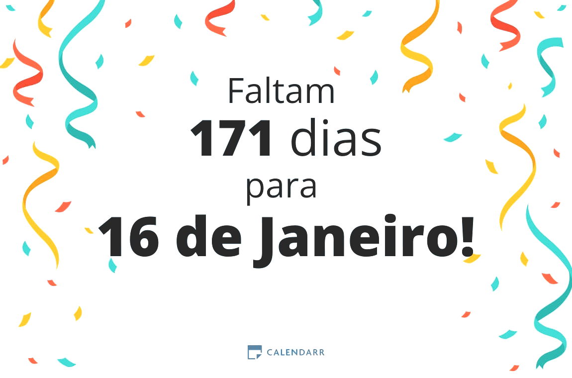 Descobre quantos dias faltam para 16 de Janeiro - Calendarr