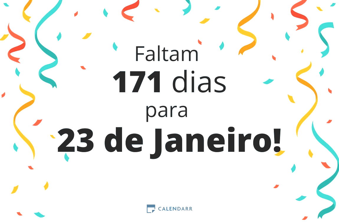 Descubra quantos dias faltam para 23 de Janeiro - Calendarr