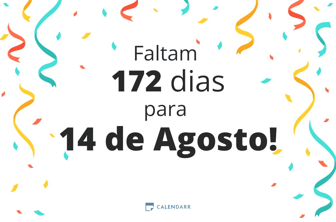 Descubra quantos dias faltam para 14 de Agosto - Calendarr