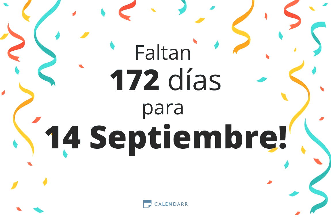 Descubre cuántos días faltan para 14 Septiembre - Calendarr