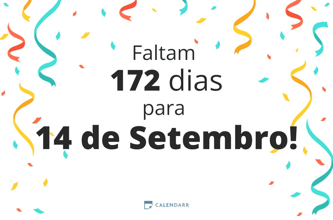 Descobre quantos dias faltam para 14 de Setembro - Calendarr