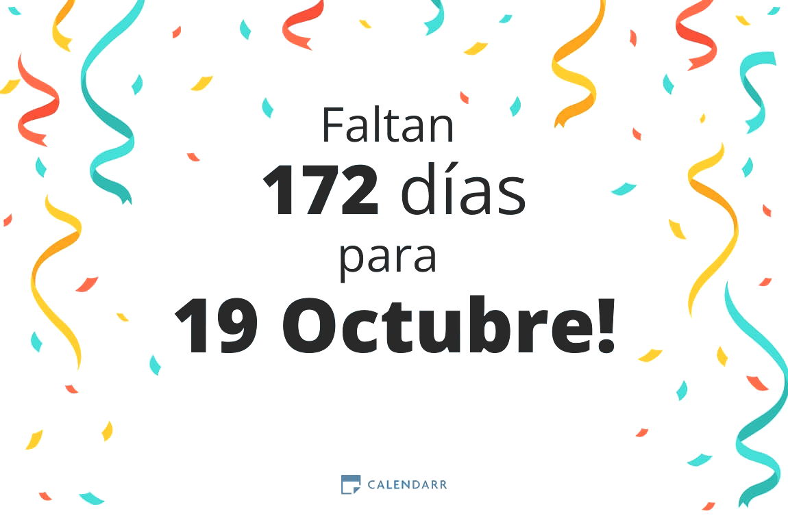 Descubre cuántos días faltan para 19 Octubre - Calendarr