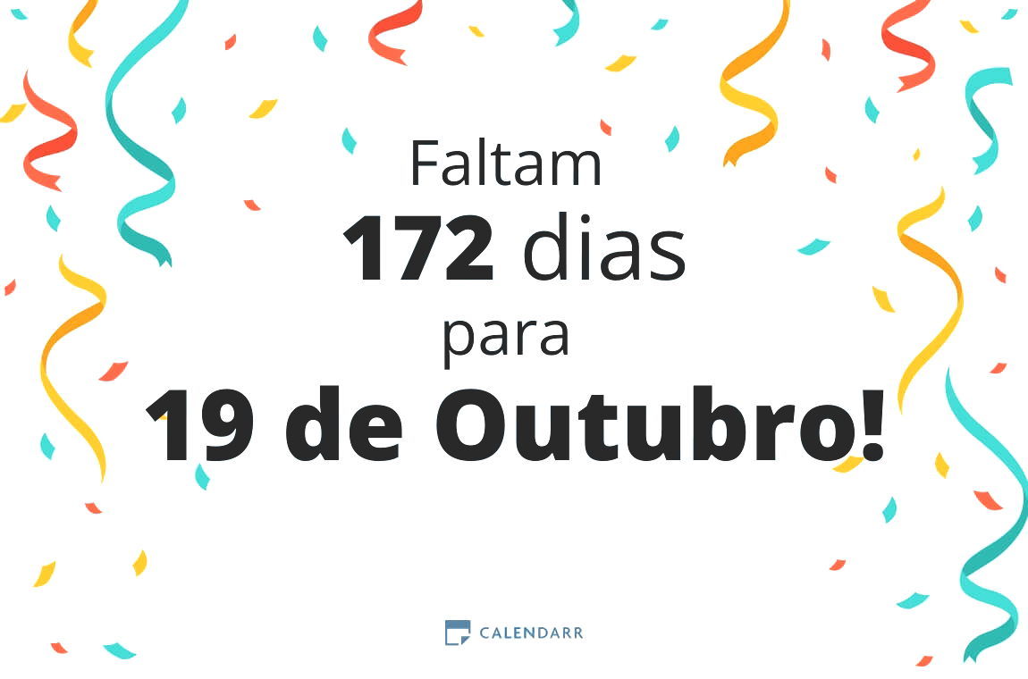 Descubra quantos dias faltam para 19 de Outubro - Calendarr