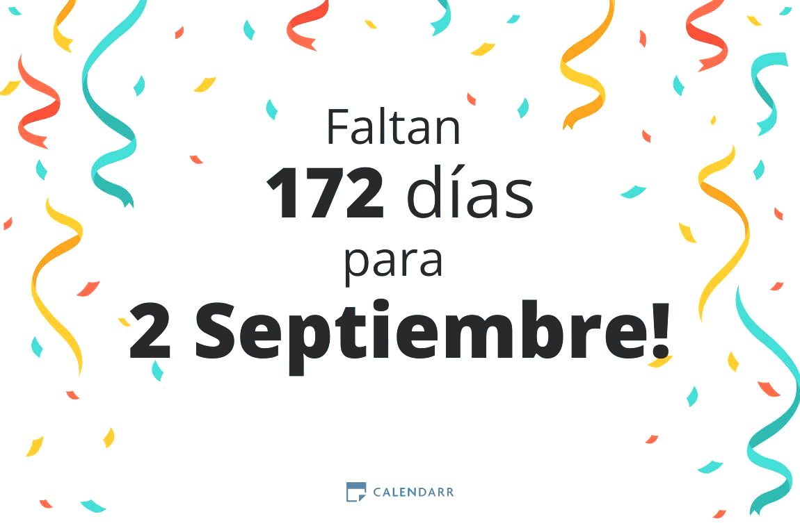 Descubre cuántos días faltan para 2 Septiembre - Calendarr