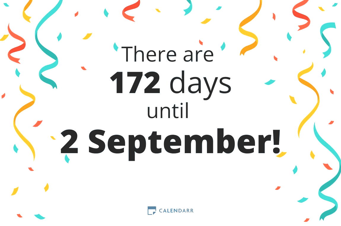 How many days until 2 September - Calendarr