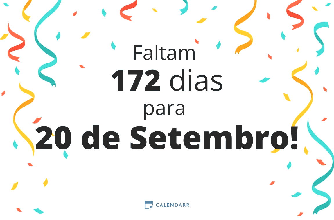 Descubra quantos dias faltam para 20 de Setembro - Calendarr
