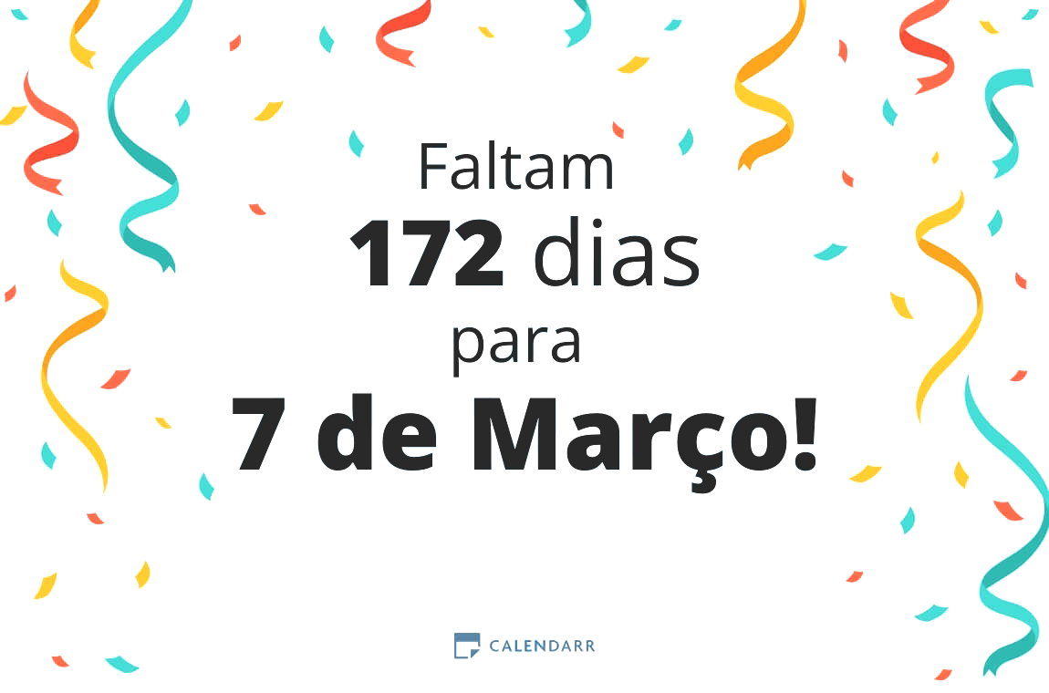 Descubra quantos dias faltam para 7 de Março - Calendarr