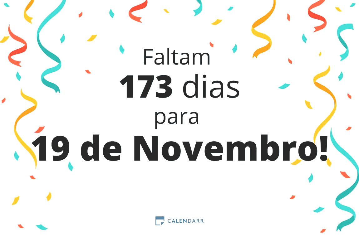 Descubra quantos dias faltam para 19 de Novembro - Calendarr