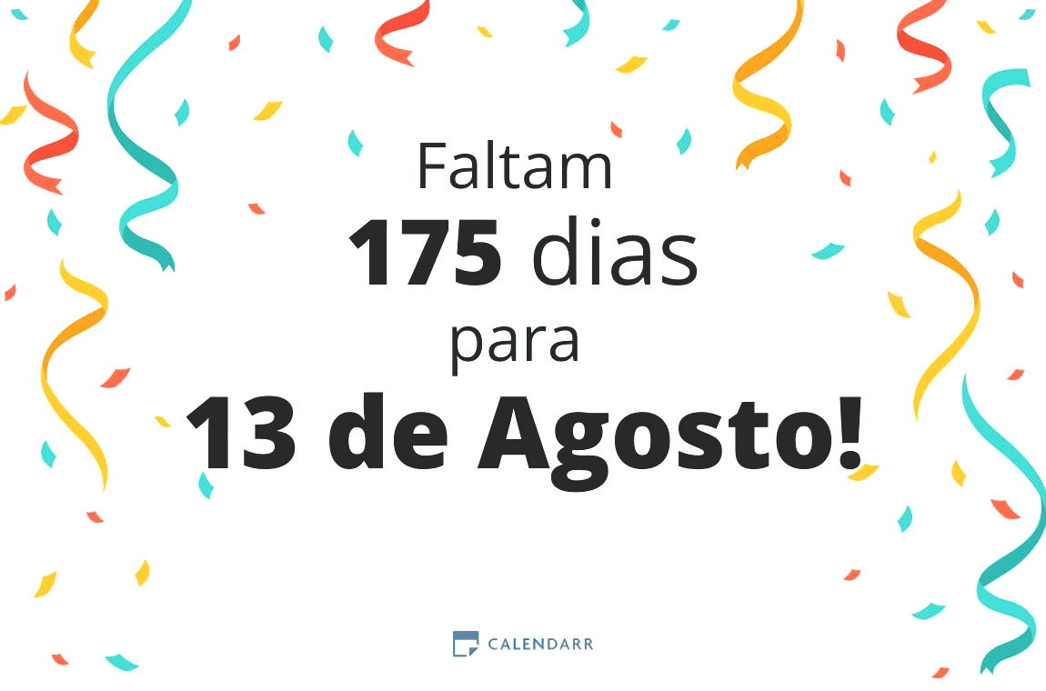 Descubra quantos dias faltam para 13 de Agosto - Calendarr