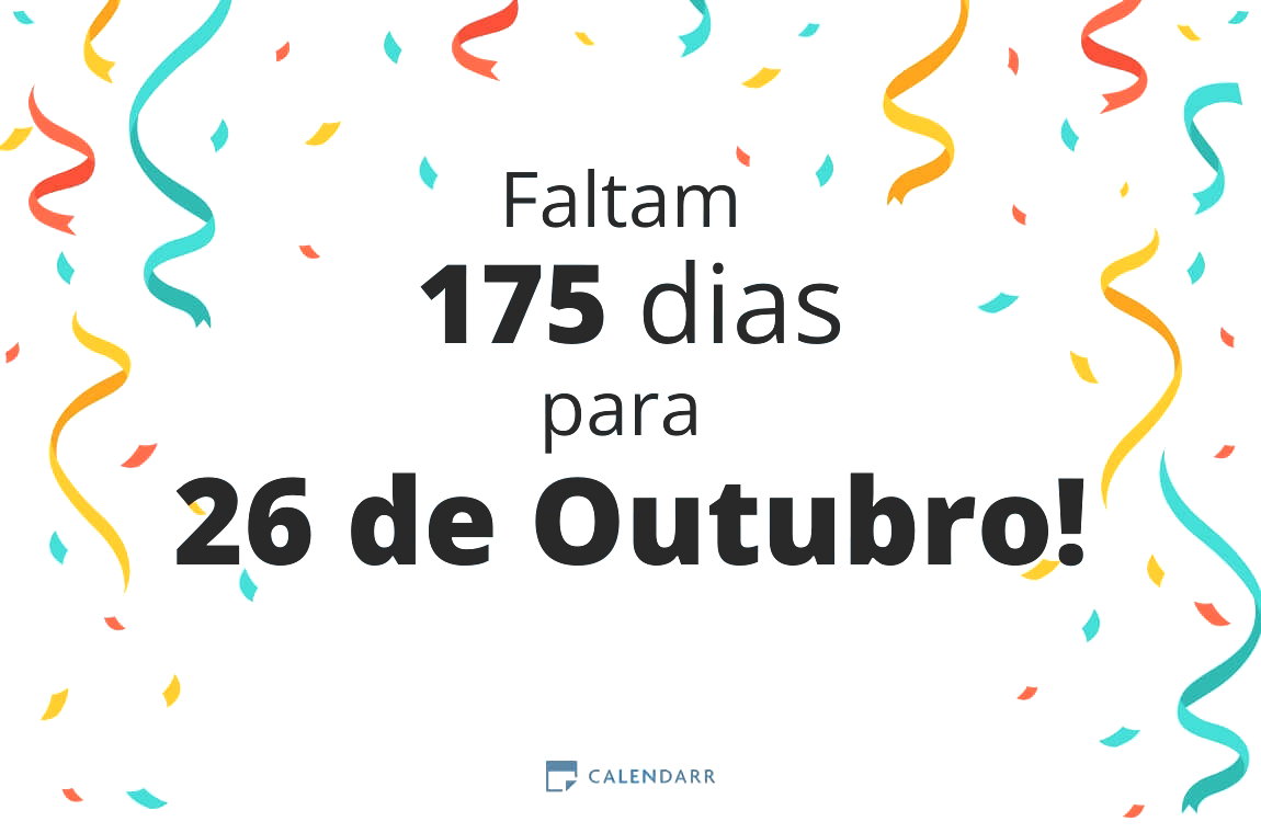 Descubra quantos dias faltam para 26 de Outubro - Calendarr