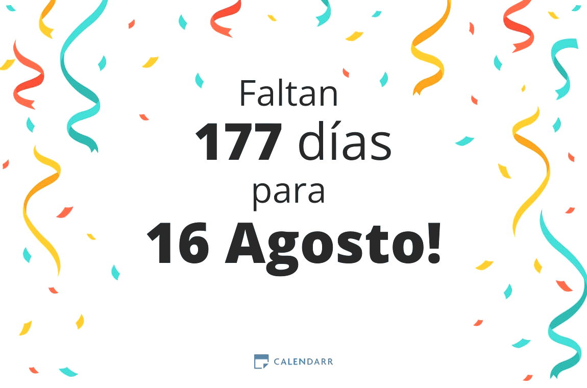 Descubre cuántos días faltan para 16 Agosto - Calendarr