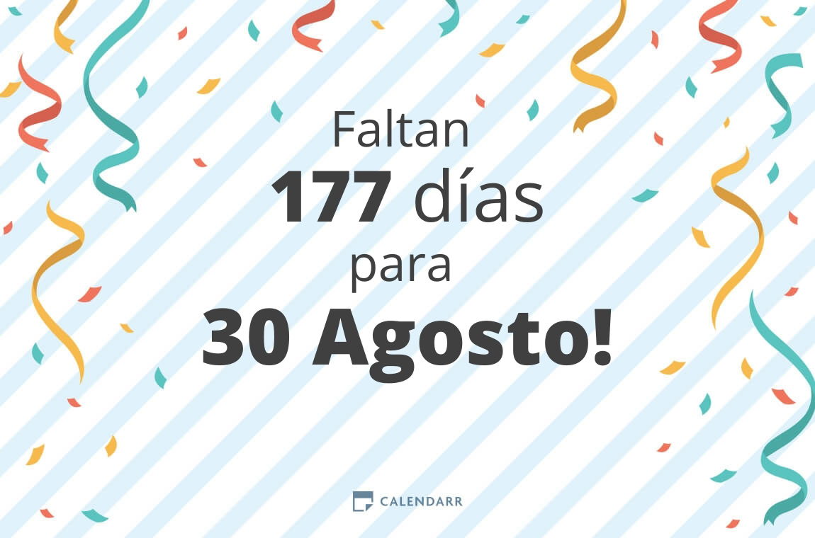 Descubre cuántos días faltan para 30 Agosto Calendarr