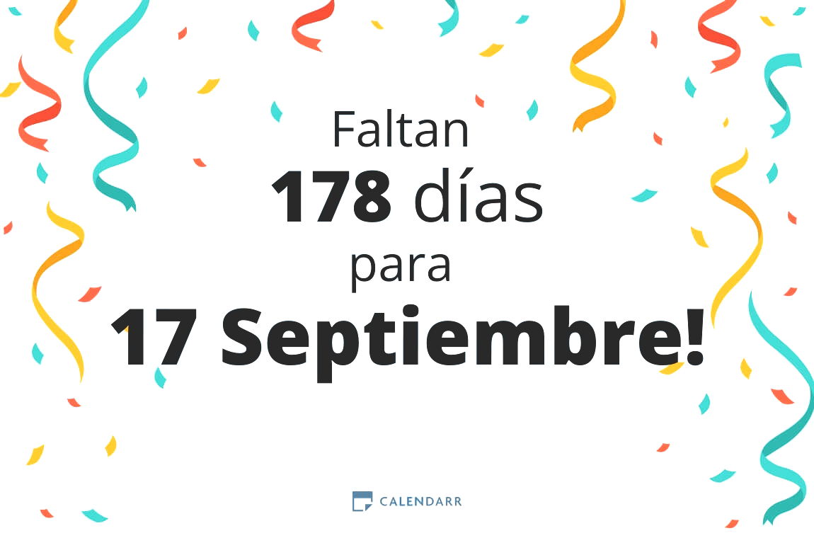 Descubre cuántos días faltan para 17 Septiembre - Calendarr
