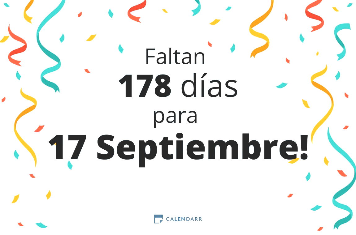 Descubre cuántos días faltan para 17 Septiembre - Calendarr