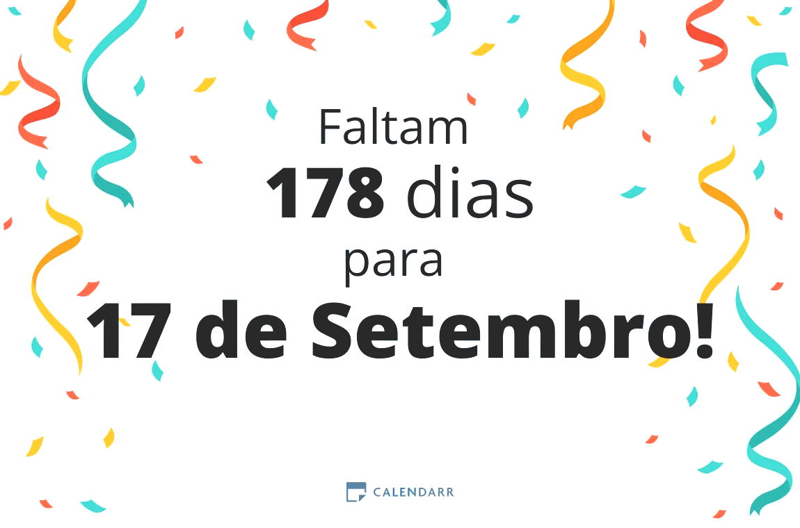 Descobre quantos dias faltam para 17 de Setembro - Calendarr