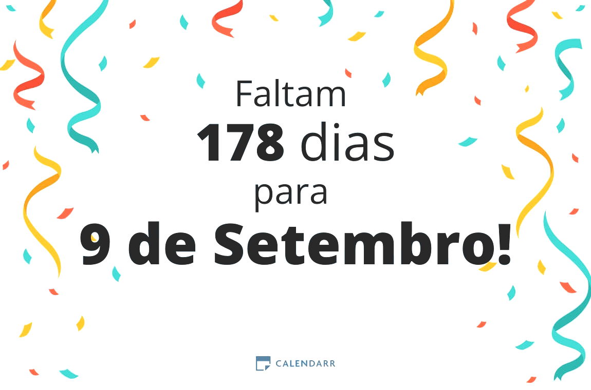 Descubra quantos dias faltam para 9 de Setembro - Calendarr