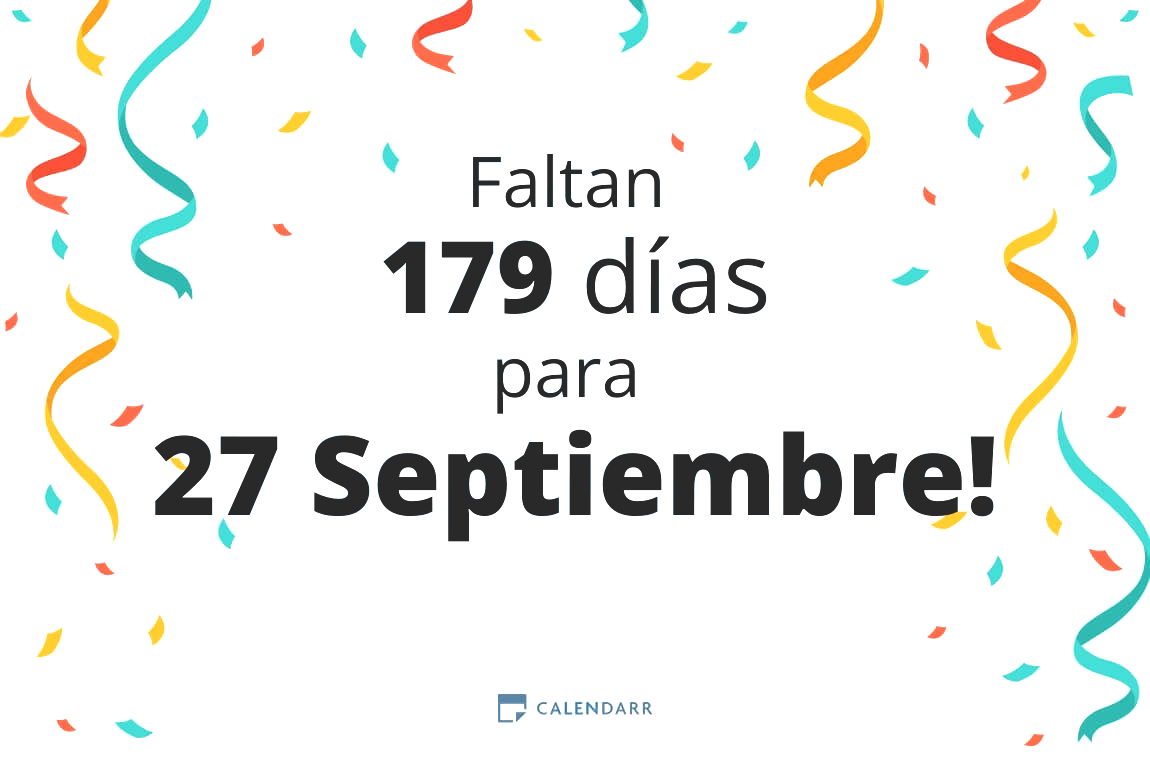 Descubre cuántos días faltan para 27 Septiembre - Calendarr