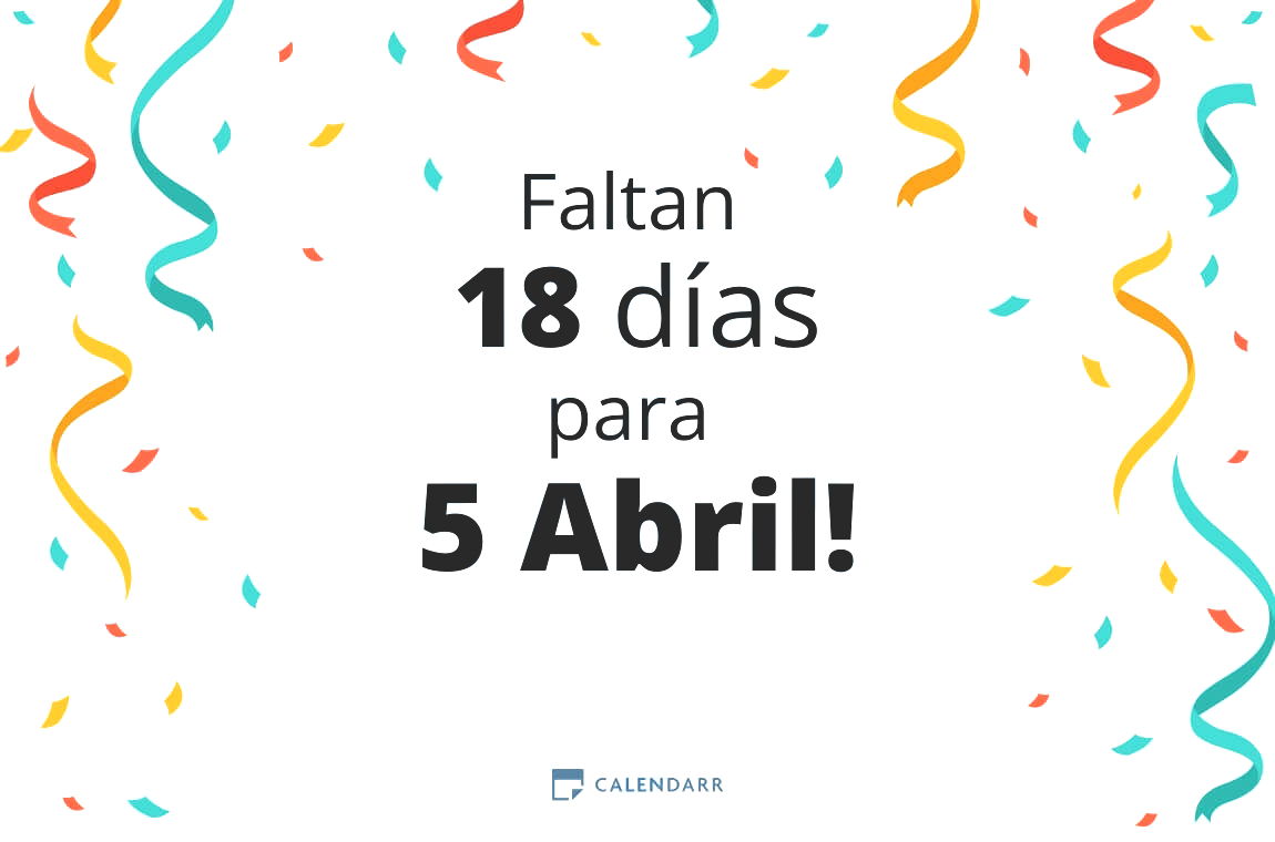 Descubre cuántos días faltan para 5 Abril - Calendarr