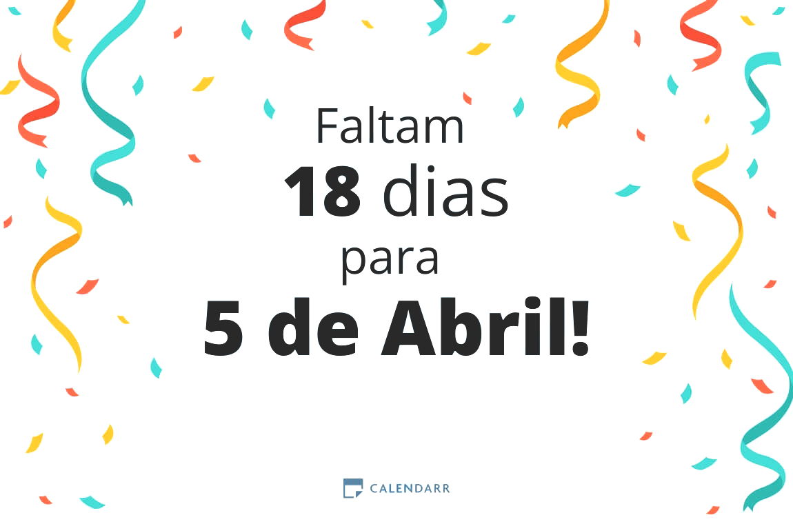 Descubra quantos dias faltam para 5 de Abril - Calendarr