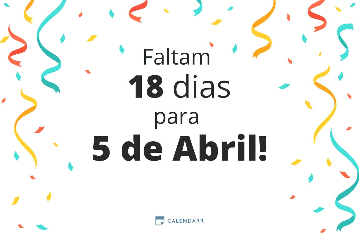 Descobre quantos dias faltam para 5 de Abril - Calendarr