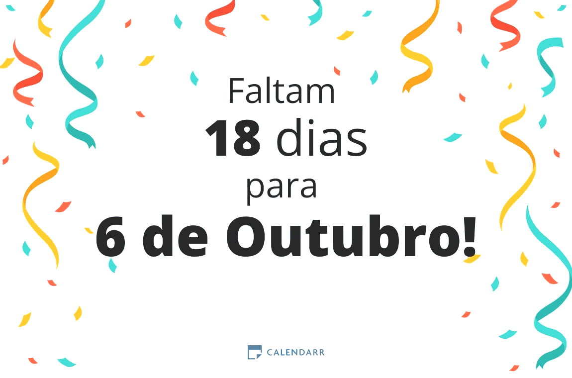 Descobre quantos dias faltam para 6 de Outubro - Calendarr