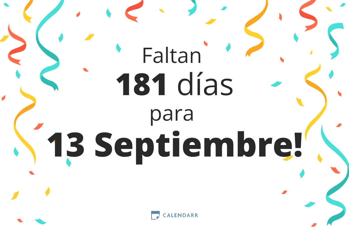 Descubre cuántos días faltan para 13 Septiembre - Calendarr
