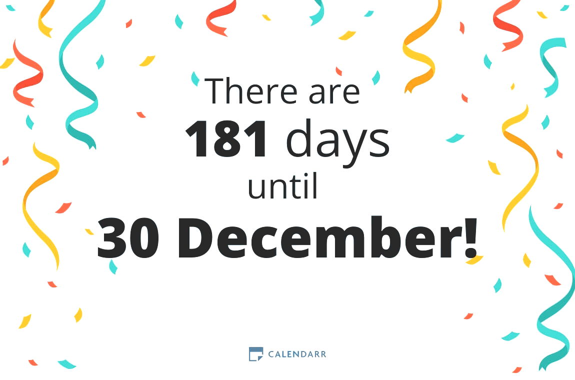 How many days until 30 December - Calendarr