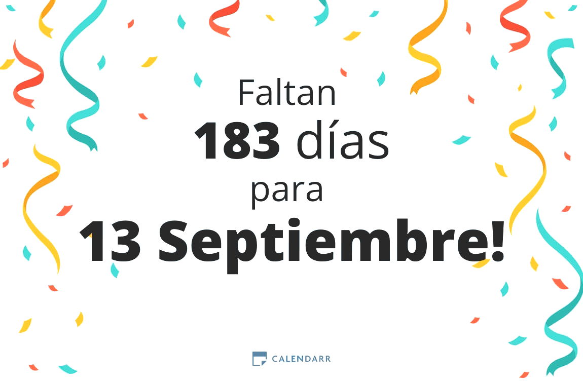 Descubre cuántos días faltan para 13 Septiembre - Calendarr