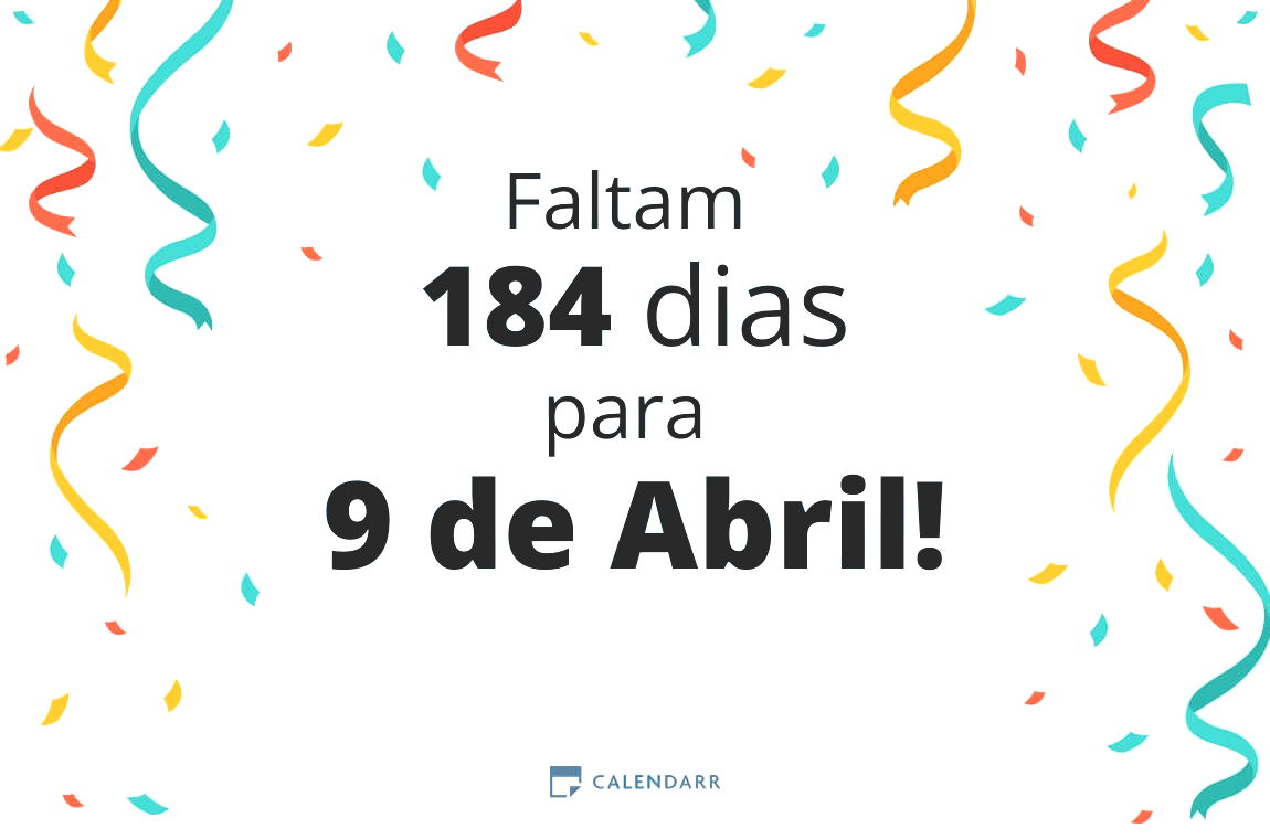 Descubra quantos dias faltam para 9 de Abril - Calendarr