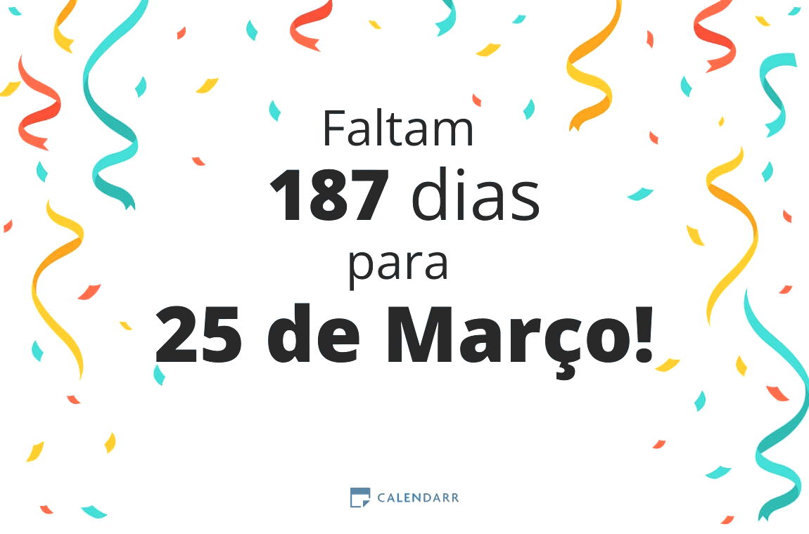 Descubra quantos dias faltam para 25 de Março - Calendarr