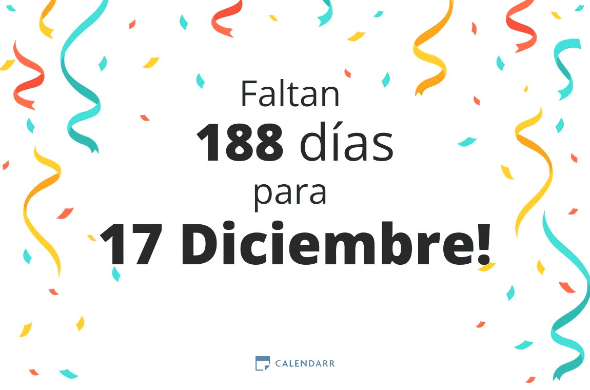 Descubre cuántos días faltan para 17 Diciembre - Calendarr