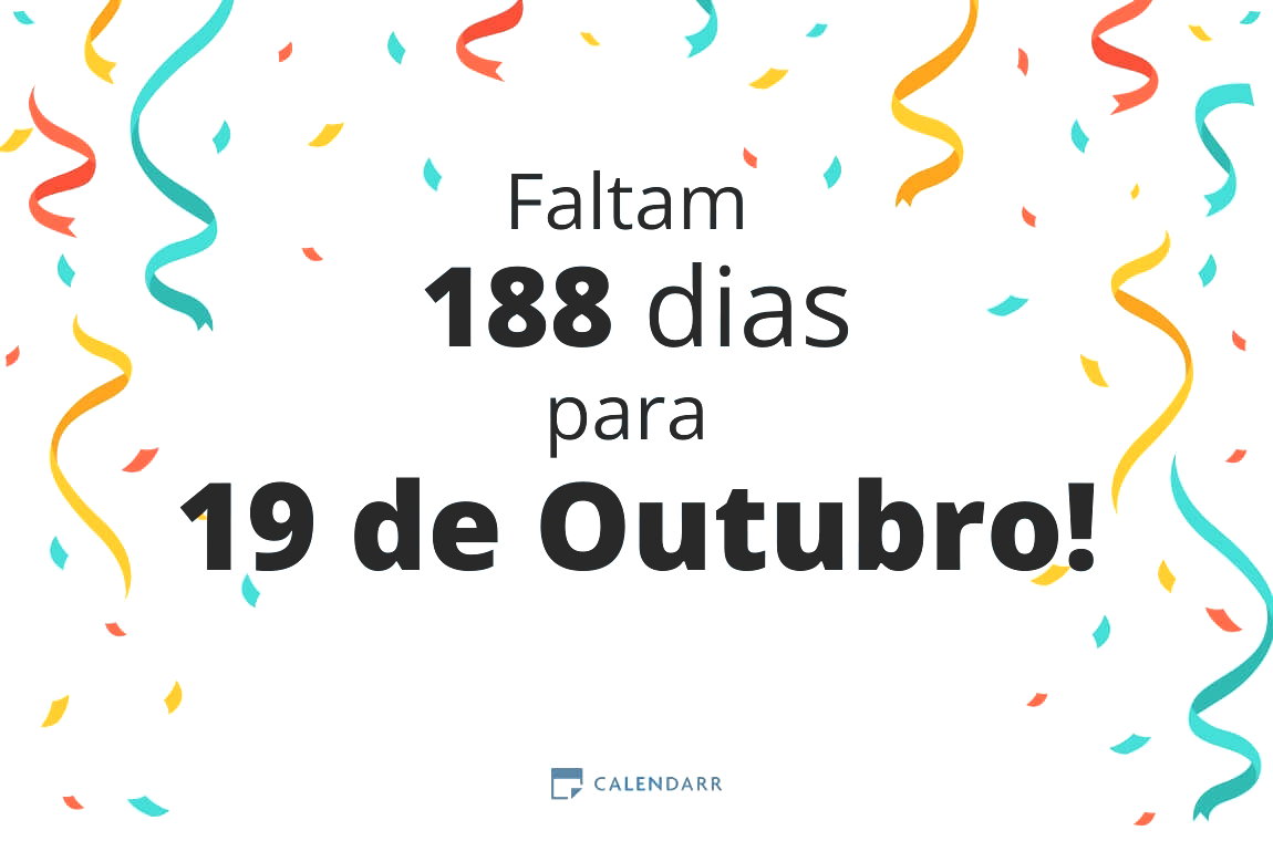 Descubra quantos dias faltam para 19 de Outubro - Calendarr