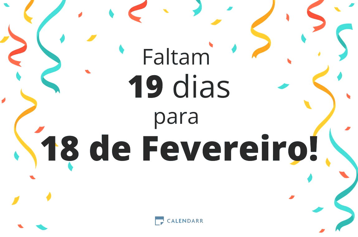 Descubra quantos dias faltam para 18 de Fevereiro - Calendarr