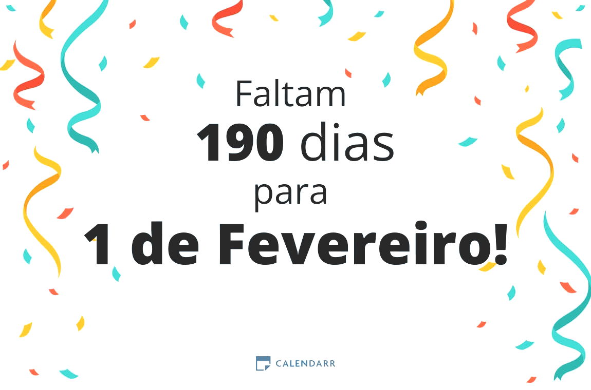 Descobre quantos dias faltam para 1 de Fevereiro - Calendarr