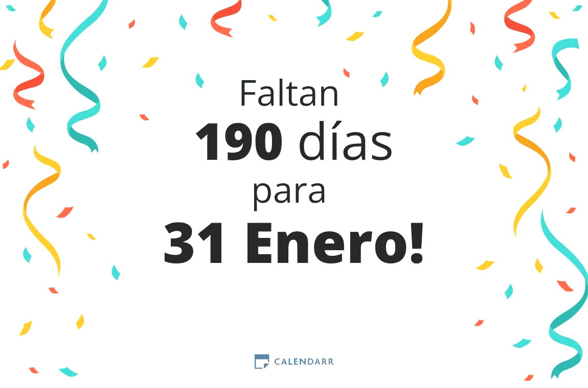 Descubre cuántos días faltan para 31 Enero - Calendarr