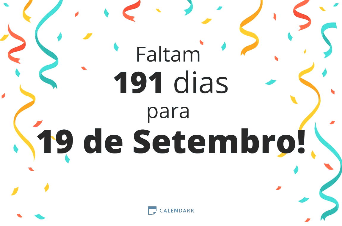 Descubra quantos dias faltam para 19 de Setembro - Calendarr