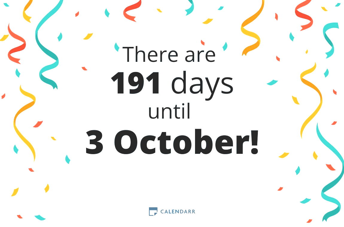 How many days until 3 October - Calendarr