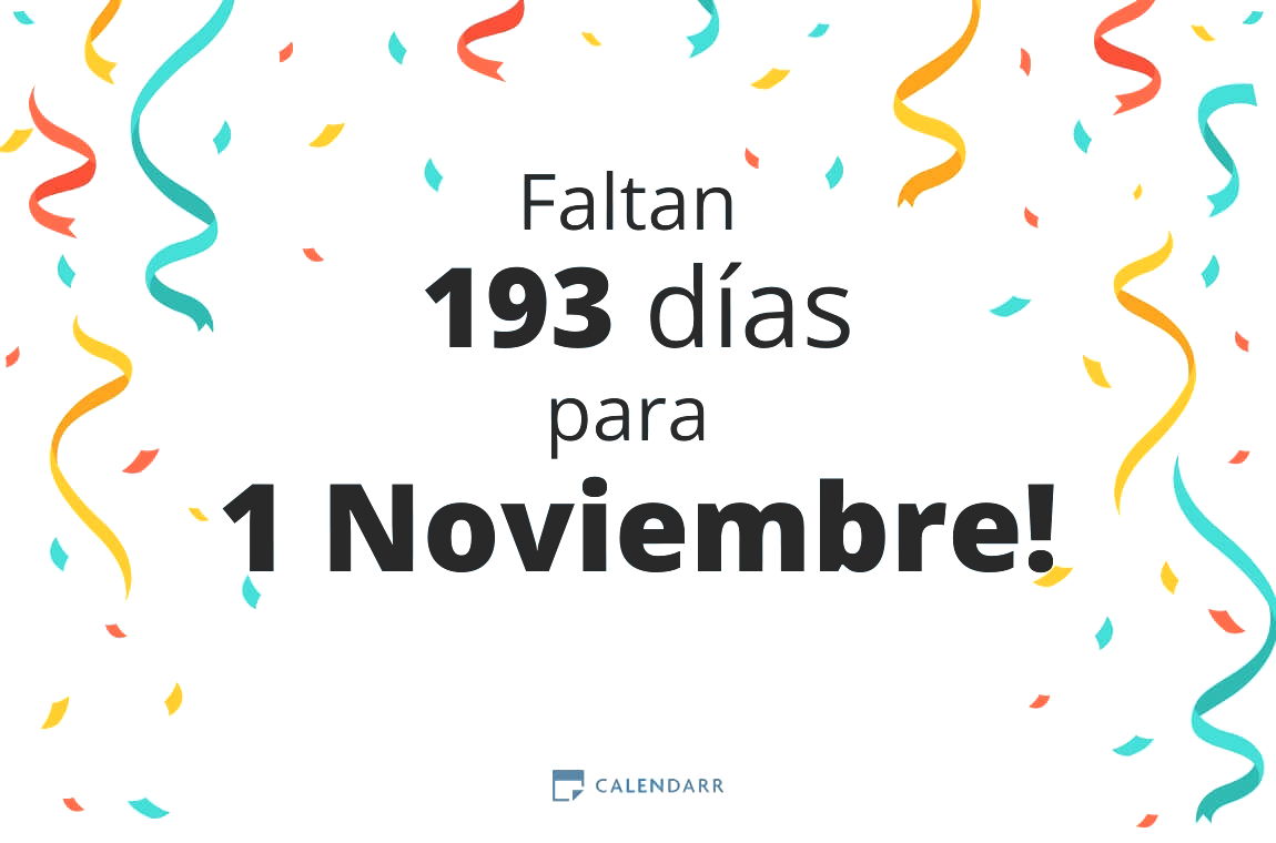 Descubre cuántos días faltan para 1 Noviembre - Calendarr