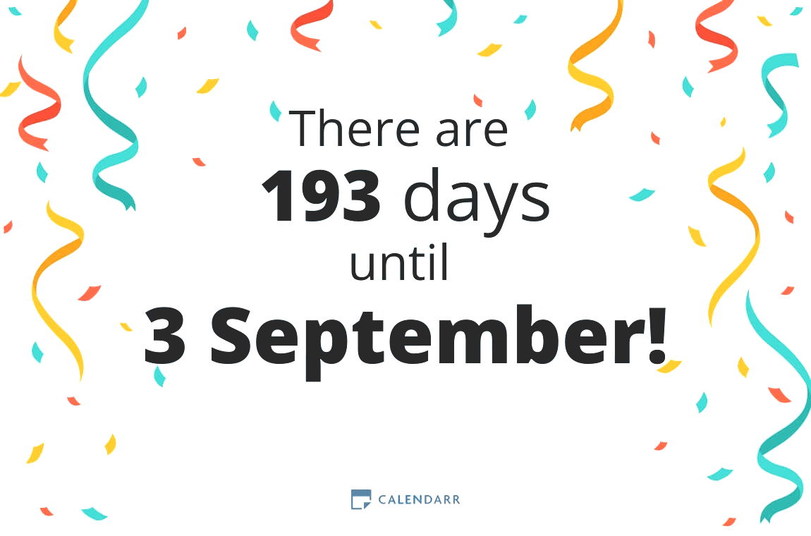 How many days until 3 September - Calendarr