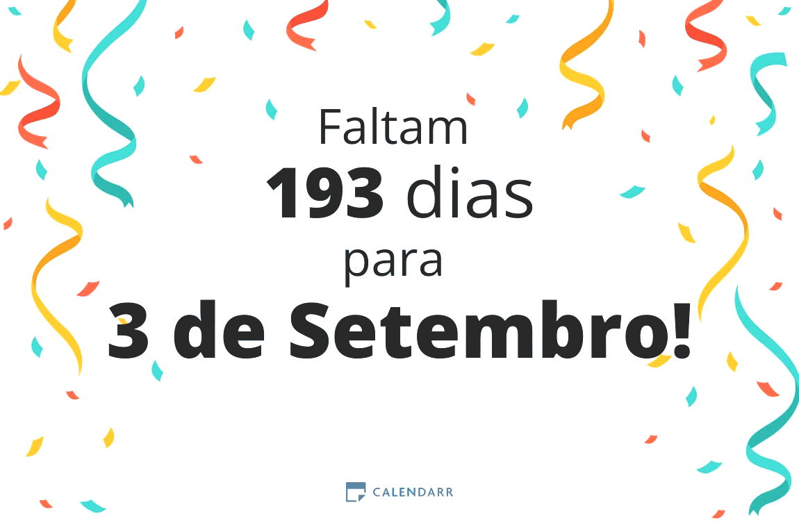 Descubra quantos dias faltam para 3 de Setembro - Calendarr