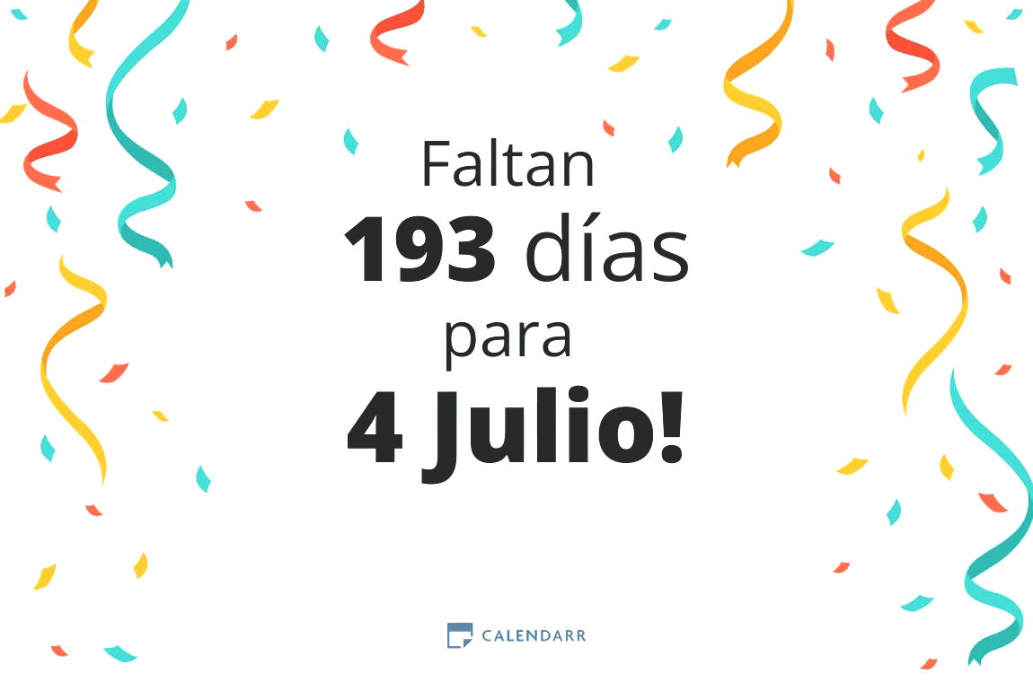 Descubre cuántos días faltan para 4 Julio - Calendarr