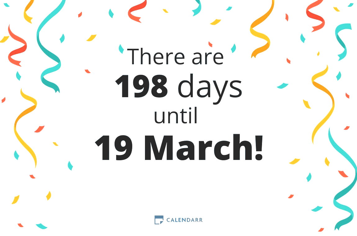 How many days until 19 March - Calendarr
