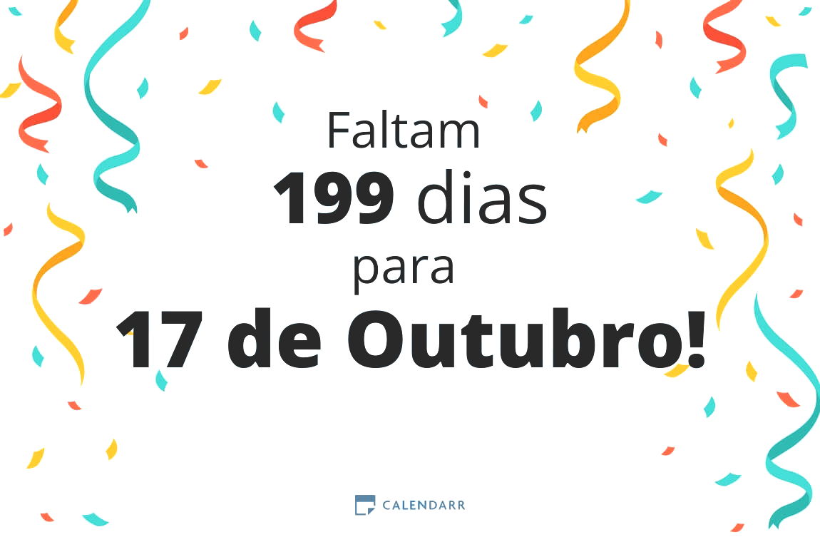 Descobre quantos dias faltam para 17 de Outubro - Calendarr